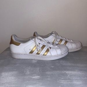 Adidas Gold/White Superstars